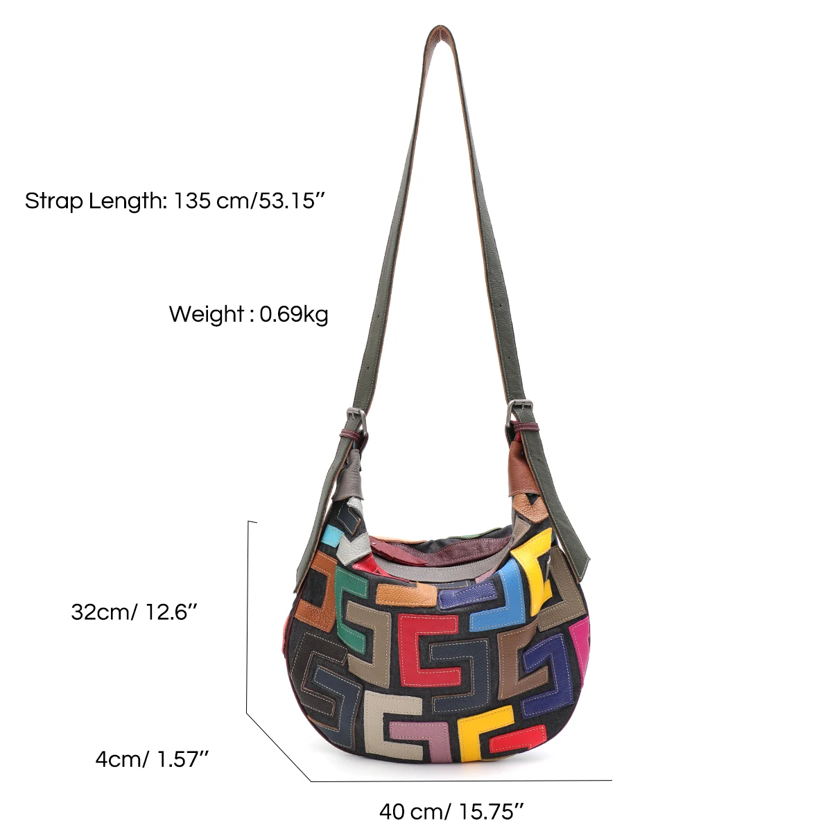 SC Casual Large Capacity Shoulder Bag Women Colorful Genuine Leather Blocks Patchwork Canvas Street Style Cross body Hobo Travel