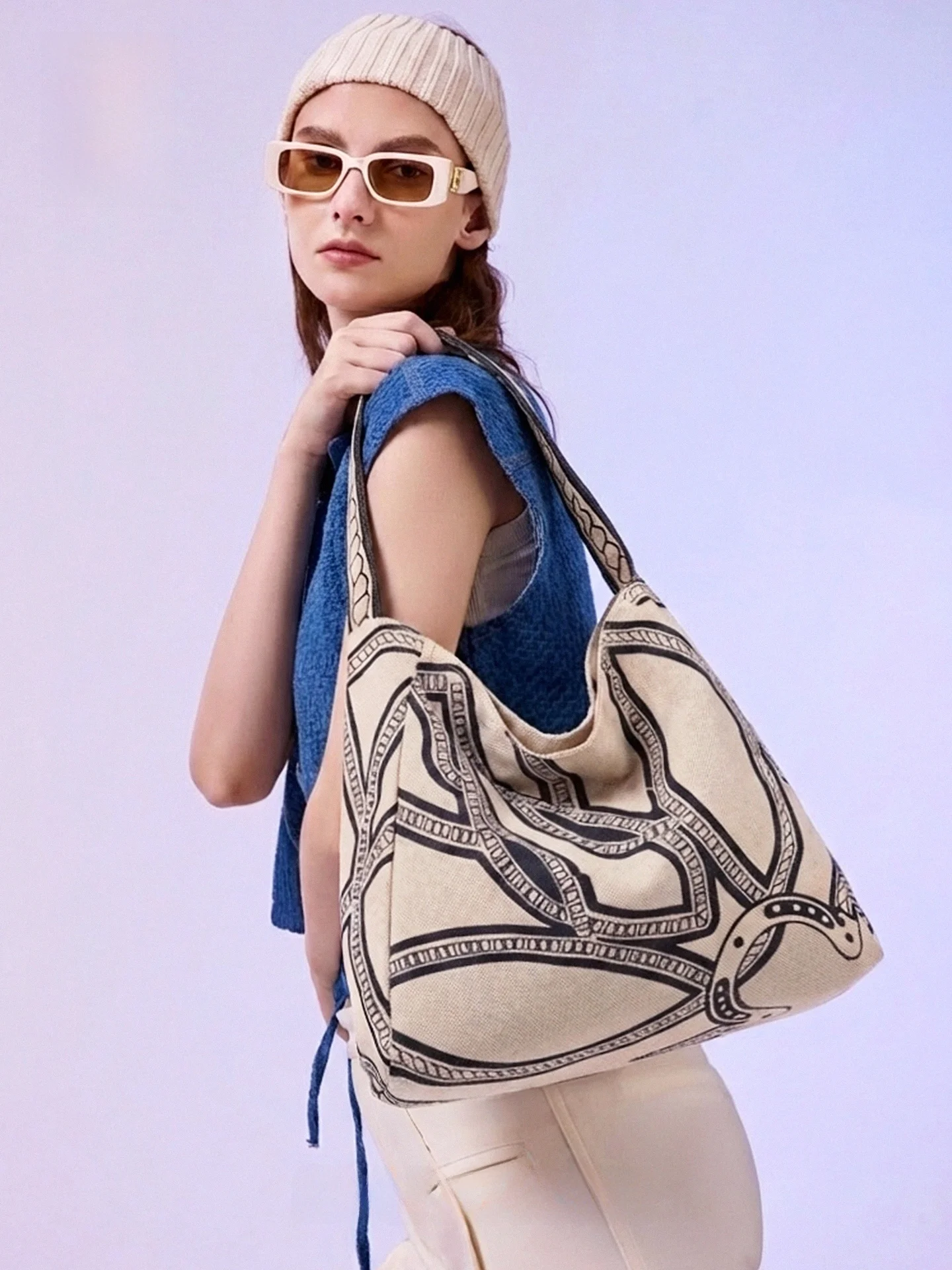 

MuziKai Large Capacity Women's Tote Bag 2026 New Spring Summer Commuter Shoulder Bag Striped Casual Handbag Fashionable Neutr...