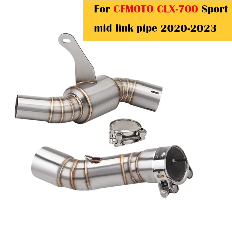 

51mm Motorcycle Exhaust System Escape Modified Muffler Middle Link Pipe Slip On For CFMOTO CLX-700 CLX700 Sport