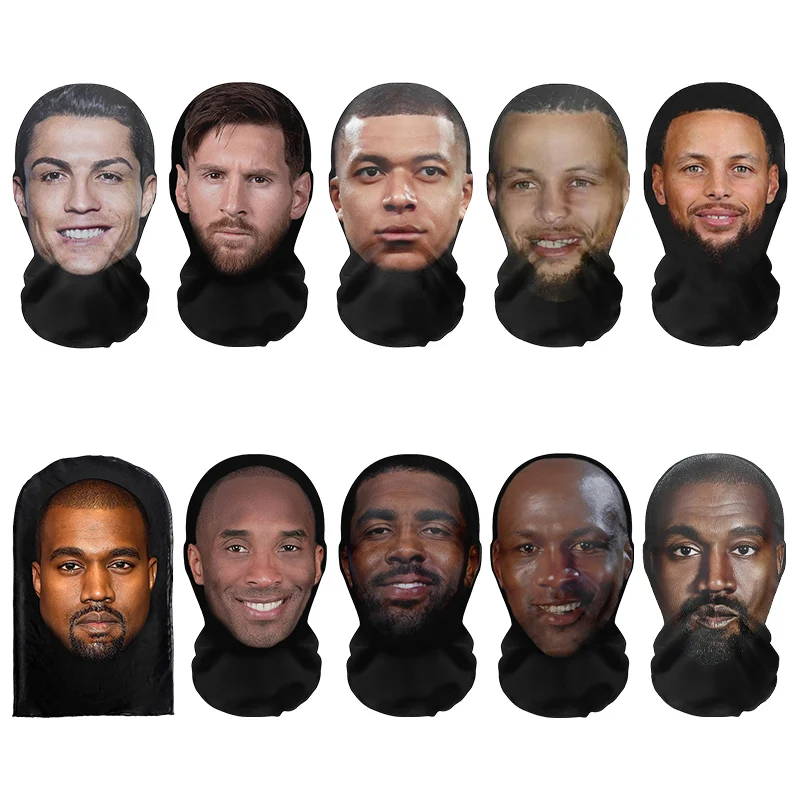 ثلاثية الأبعاد ميسي فول سلس قناع واقعية الوجه هالوين مضحك الوجه وشاح الرأس الشخص الشهير تأثيري قناع حفلة الدعامة الوجه أغطية الرأس #3