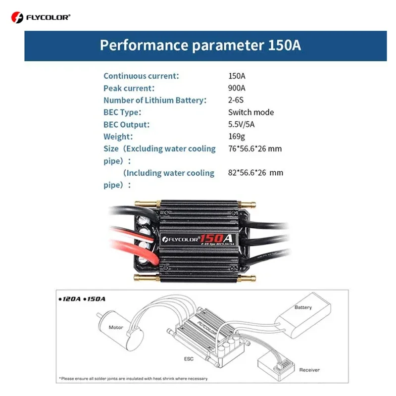 Originele Flycolor Borstelloze 50A 70A 90A 120A 150A ESC Speed Controller Progaming Kaart 2-6S Lipo BEC 5.5 V/5A voor RC Boot