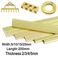 1pcs 200mm brass strip square plate DIY rivet material building material pure copper metal sheet material thickness 2mm-5mm