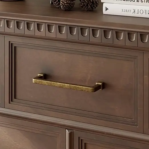 Antique Bronze Wardrobe Door Handle Vintage High-End Solid Wood Cabinet/Cupboard pulls Single-Hole Drawer Knob Furniture Handles