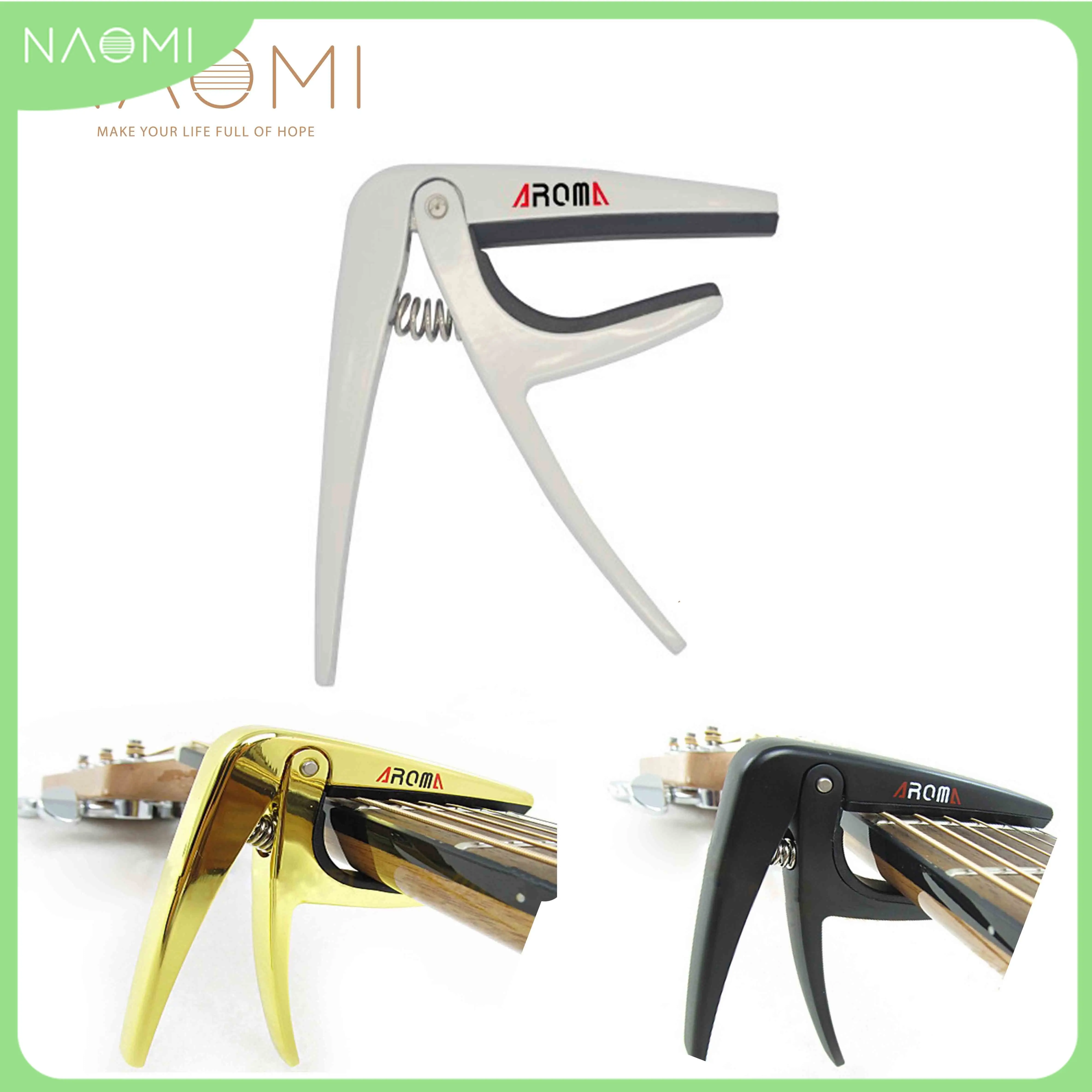 

NAOMI Aroma AC-01 Guitar Capo Aroma Premium Metal Capo Acoustic Electric Guitar Trigger Style-Silver Color Guitar Accessories