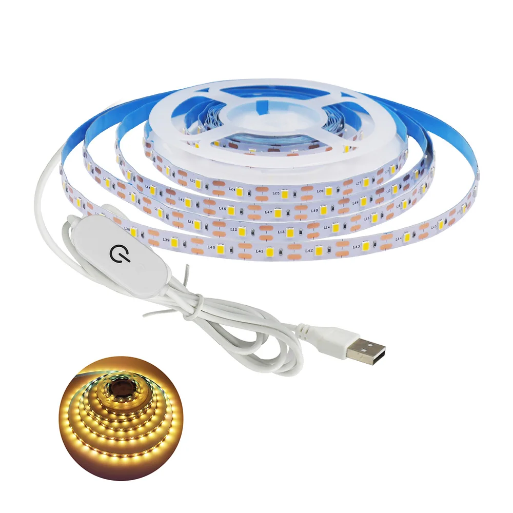 5V 2835 USB LED Strip Light 1m 2m 5m 30LED/m Dimmable Flexible Lamp Tape for TV Backlight Room Kitchen Lighting Lamp Decoration