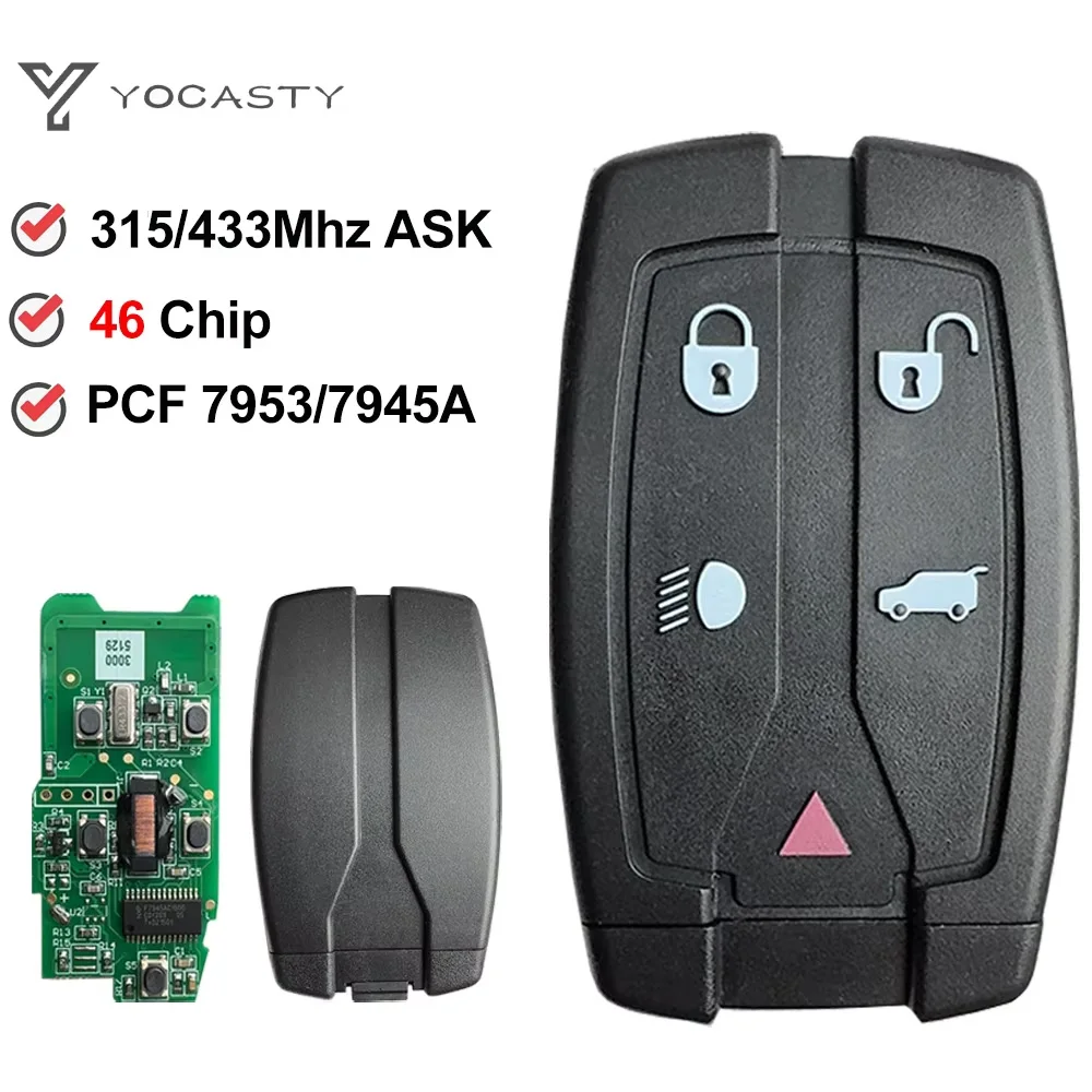 Llave Inteligente para Automóvil YOCASTY, Control Remoto de 433/315 MHz con Chip ID46 PCF7945 para Land Rover Freelander 2 LR2 Sport Discovery, Carga de Batería