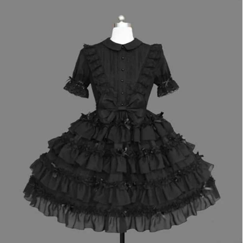 

Loli op gothic lolita Japanese lolita dress fake two pieces lace bowknot victorian dress classic lolita kawaii girl gothic dress