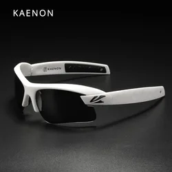 KAENON 남성용 편광 선글라스, 낚시 운전, TR90 하프 프레임 스포츠 안경, UVB 보호, 패션 오리지널 럭셔리 브랜드