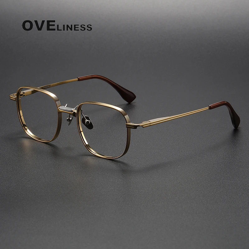 

Vintage square Pure Titanium Eyeglasses Frame Men Retro Myopia Optical Prescription Glasses Frame Women Luxury Brand Spectacles