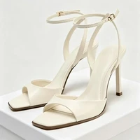 Elegant Ankle Strap High Heels Ladies Square Toe Fashion Party Dress Shoes Office Hollow Sexy Designer Brand Sandals Women Pumps - Image 2