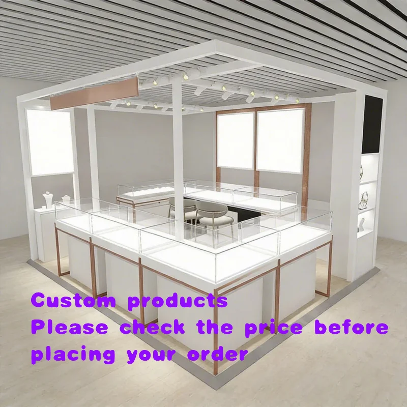 custom.XINYI Luxury Jewelry Showcase Frame Lockable Glass LED Lighting Eco-Friendly Design Jewelry Retail Luxury S