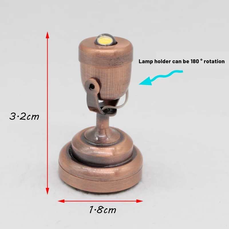 Lampada a luce laser in miniatura per casa delle bambole 1:12 luminosa con interruttore per accessori decorativi fai da te per casa delle bambole