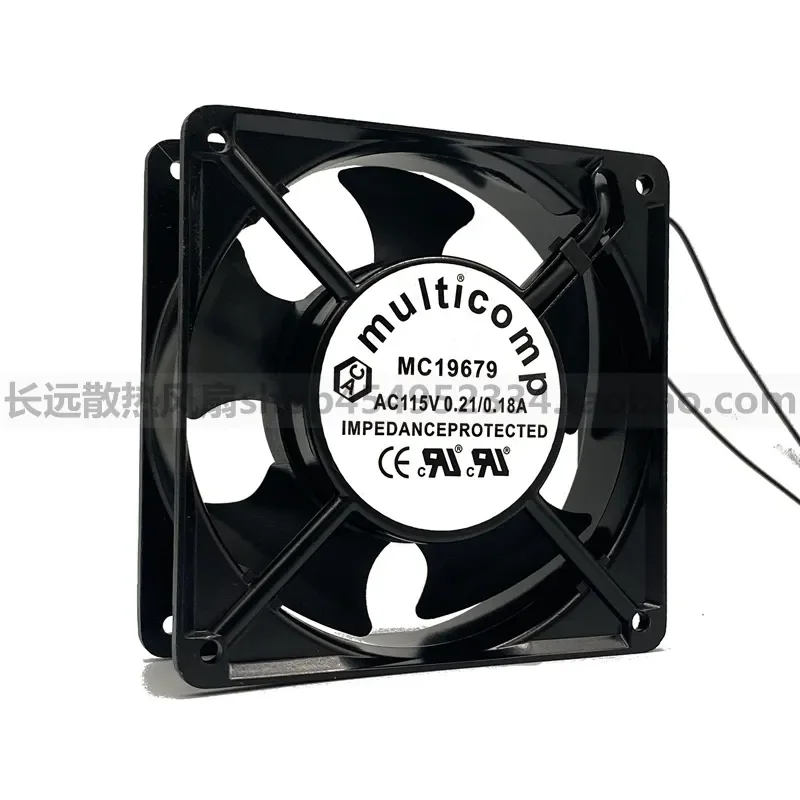 for Multicomp MC19679 AC115V 0.21A 12038 12CM Metal Ventilation Fan Original Replacement Part for Industrial Cooling System