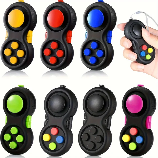 Podkładka Fidget z 8 funkcjami Fidget, kontroler Fidget Reduktor stresu, kostka Fidget Toy łagodzi stres i niepokój