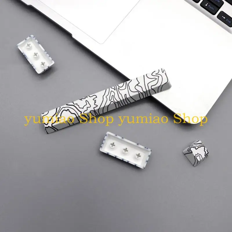 587B 4PCS Entre 6.25u Spacebar Keycaps For Mechanical Keyboard PBT Keycaps in OEM Height, Heat Sublimation Line Detailing