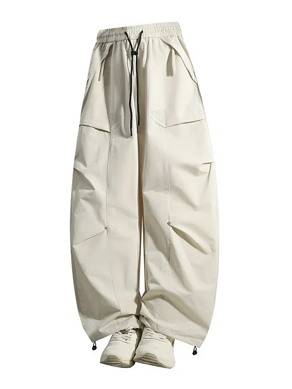 

Мужские повседневные брюки свободного кроя с эластичным поясом, весна 2026, молодежная рабочая одежда, прямые брюки цвета хаки, универсальные для весеннего отдыха