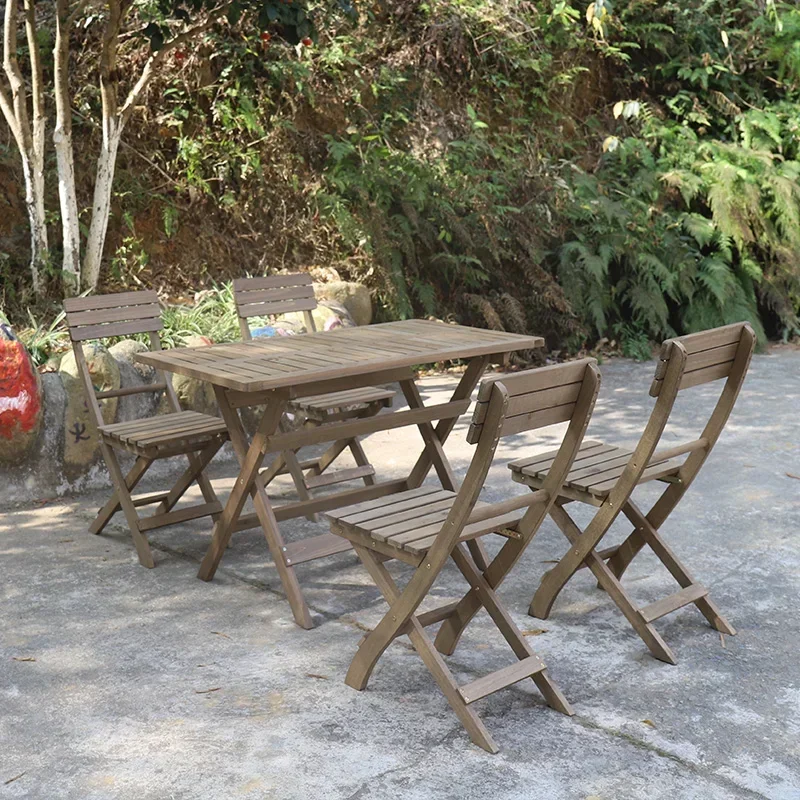 Mesa y silla para exteriores con balcón, combinación de mesa de té pequeña de arte del hierro para exteriores