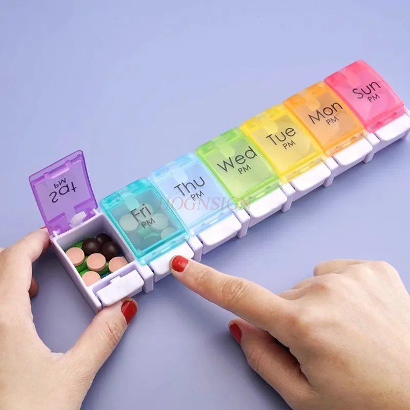1PCS divide medication into small vitamin boxes for each week Portable medicine box, take medication pills for one week,
