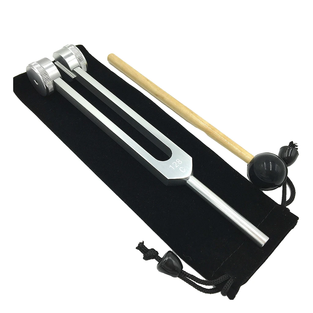 Compact Aluminum Alloy Tuning Fork Set Oxidized Surface Wellness Meditation Yoga Accessory with Hammer Ball for Mindfulness