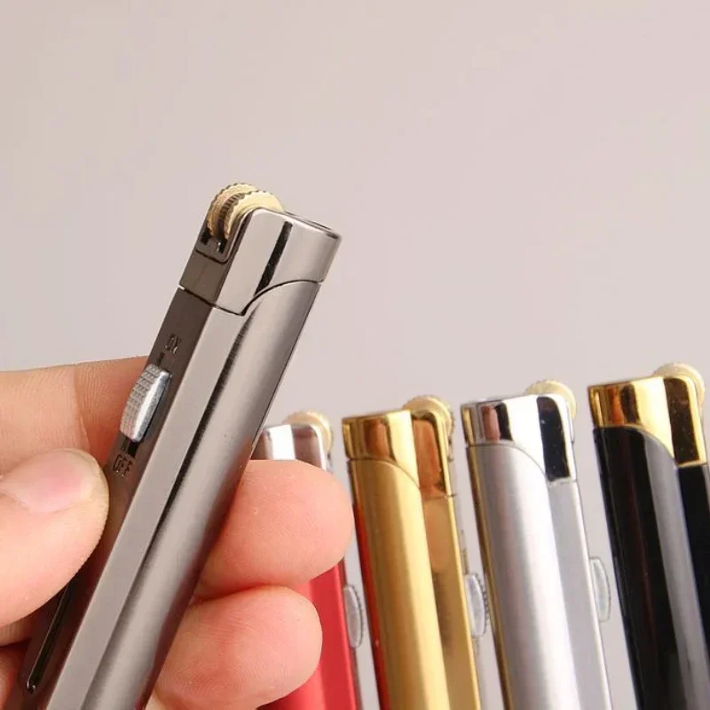 AOMAI طحن عجلة الشعلة أخف المعادن يندبروف الأزرق جت لهب ولاعة السجائر نفخ الغاز أخف التدخين الملحقات #6