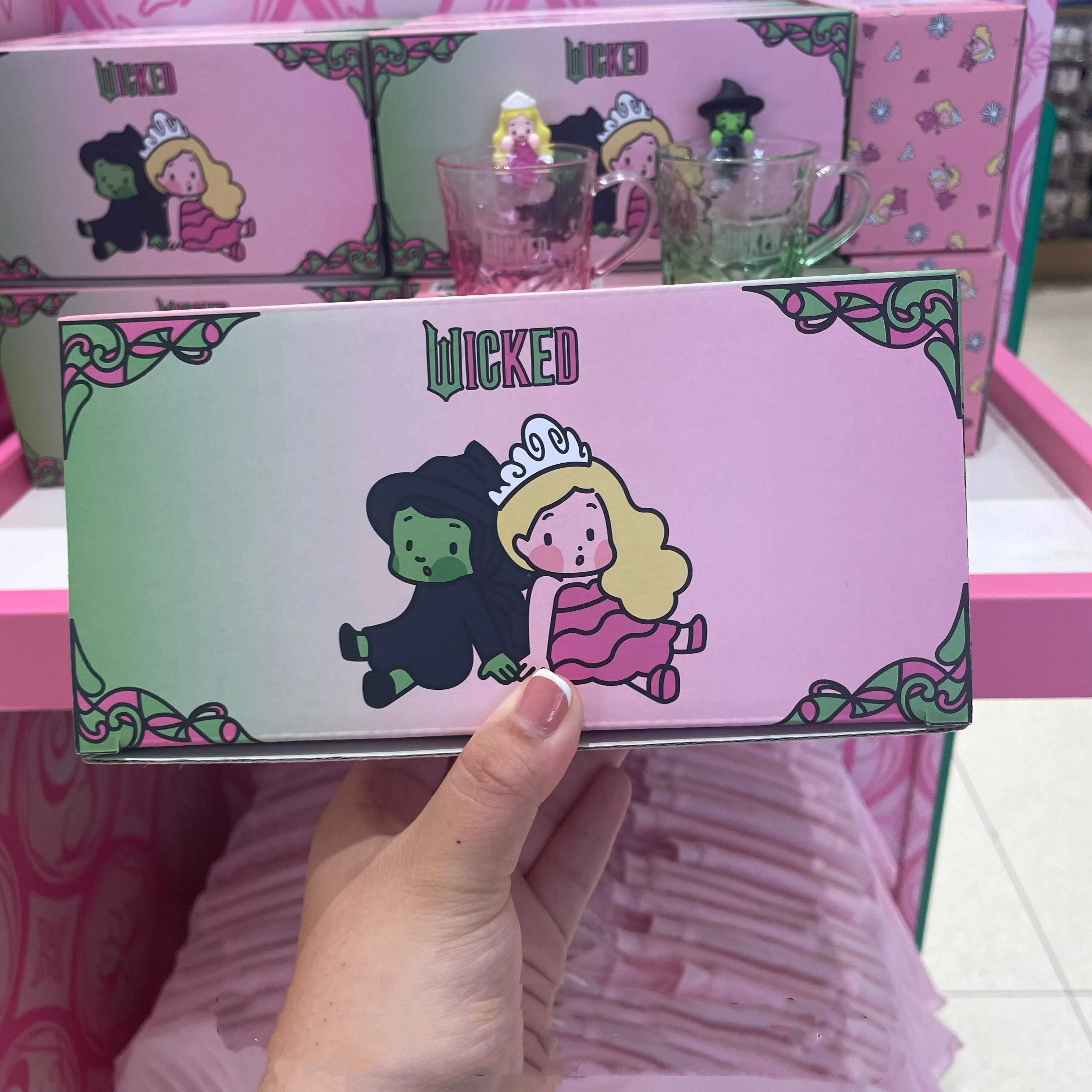 Universal Studios Originele glazen beker en drankbekerset "Wicked" - een perfect cadeau en souvenir voor koppels en kinderen