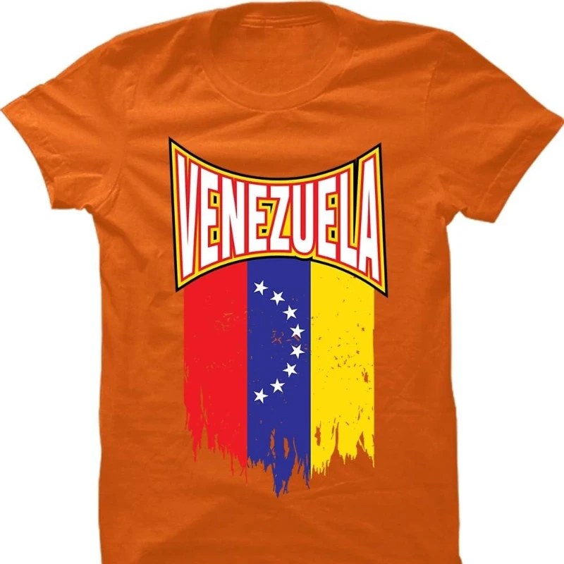 Torn Venezuela Flag - Latino Heritage Unisex Crewneck T-Shirt High Quality Printed T-shirt Tops Cotton Regular Short Sleeve