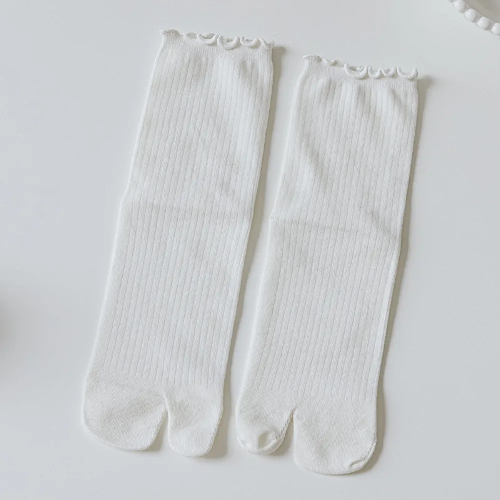 

High Quality Comfortable Split Toe Socks Ultra-Thin Solid Color Two-Toed Socks Agaric edge Mid Tube Socks Summer
