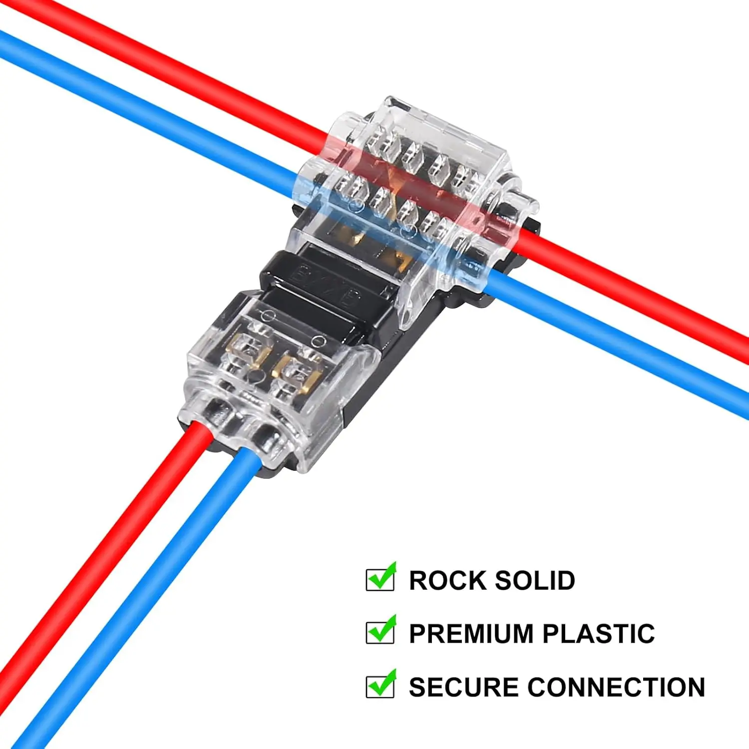 20Pcs T Type Wire Connector 2 Pin Automotive Wire Splice Connector T Tap Wiring Connector 3 Way Terminals Universal Electrical