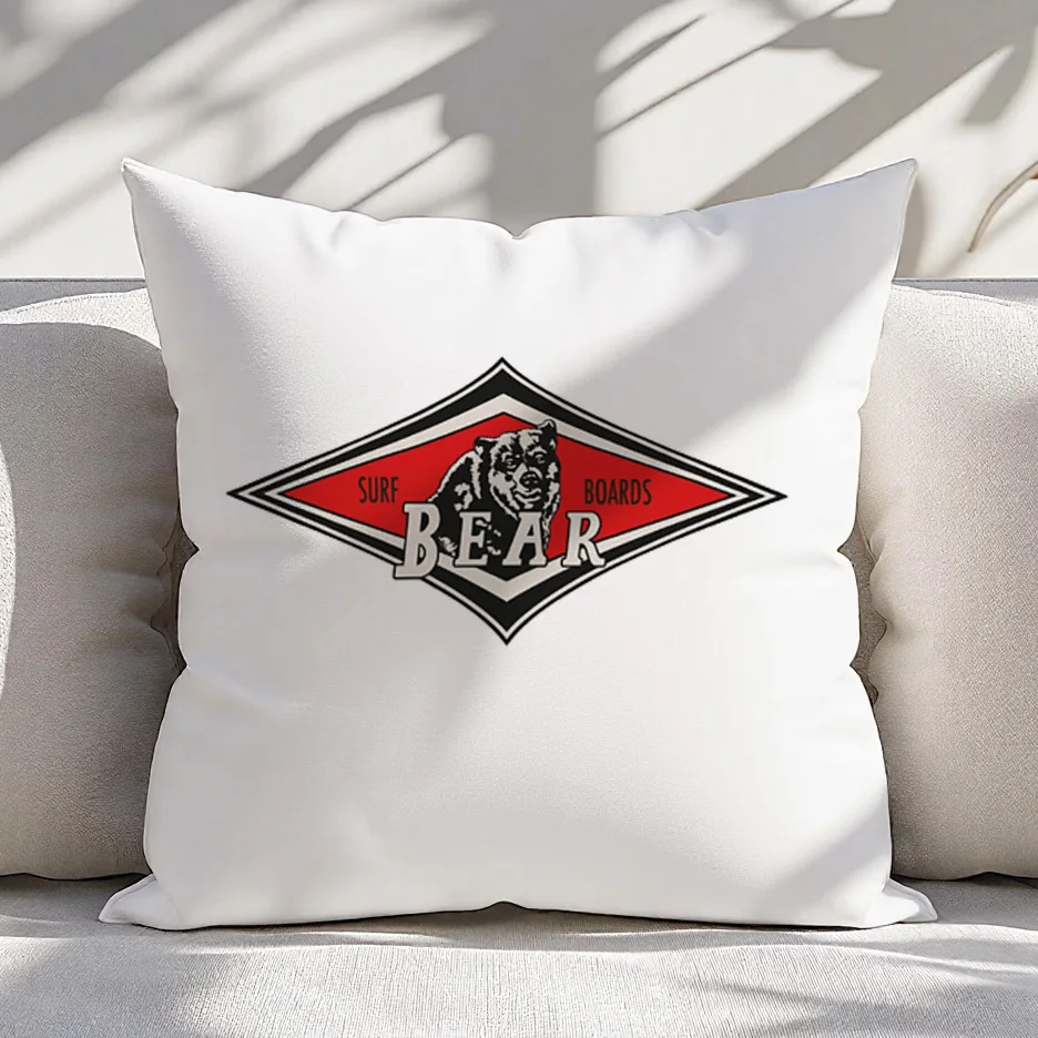 Stylized Animal Motif within Geometric Frame Pillow Cover 45x45cm Bichrome Emblem Design Crimson Charcoal Cream Polyester Case