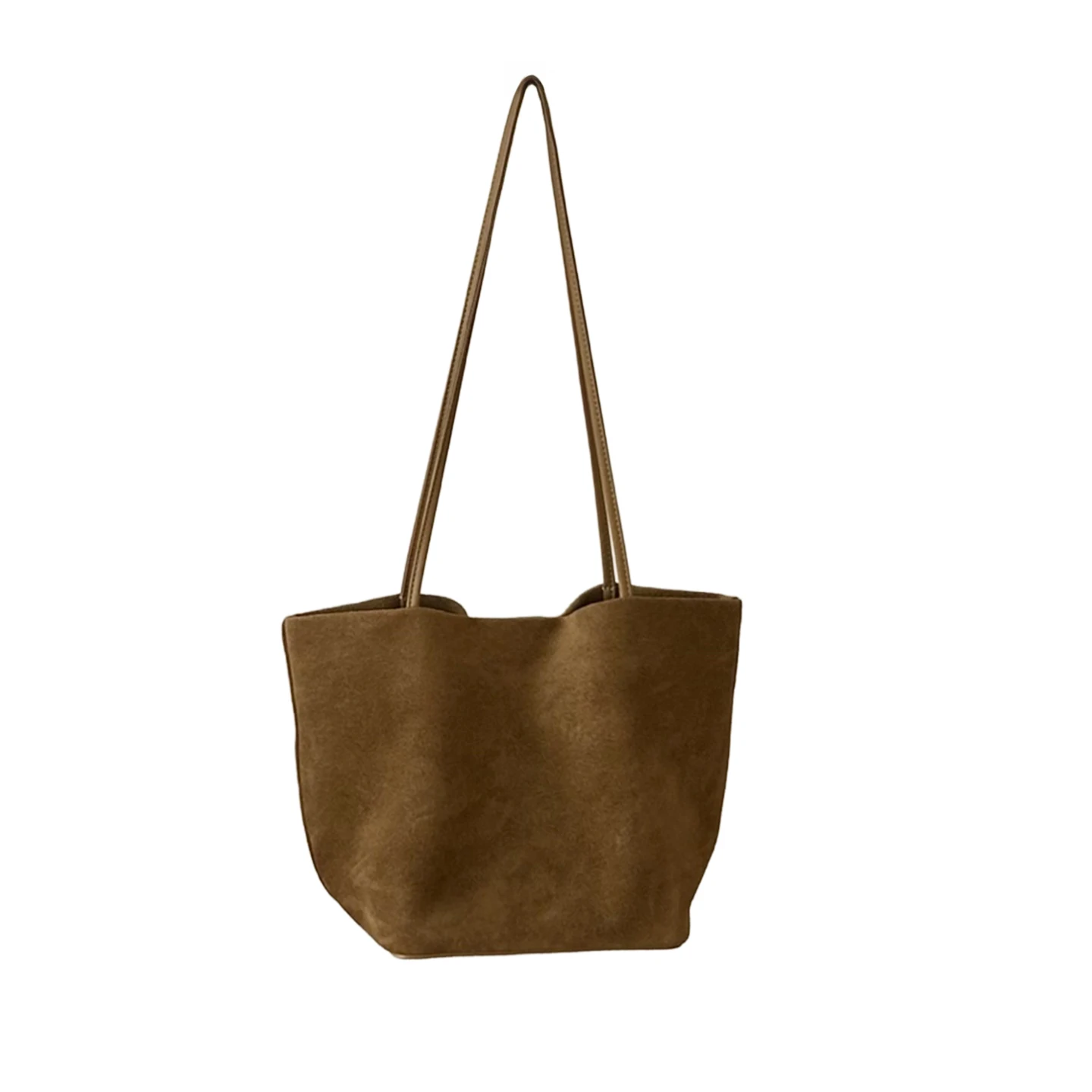

MENDY Brand Large Shoulder Bag Women's Bag Genuine Leather Handbag Tote Bag Brown Hobo Bag Suede Genuine Leather Shopper Bag New