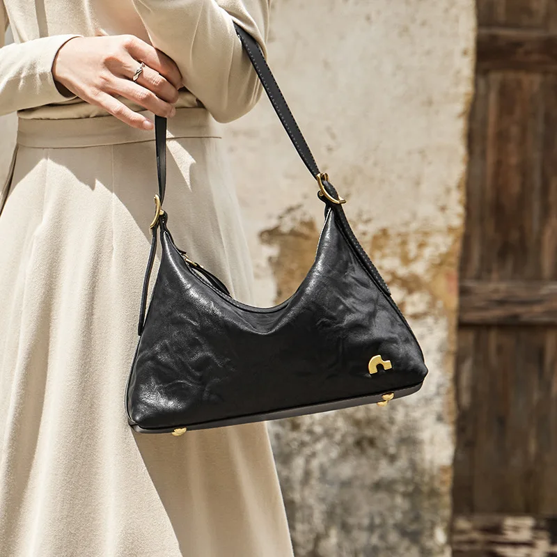 

genuine leather bags for women designer luxury high quality New Fashion Retro Cowhide Versatile Commuter Crossbody shoulder Bag