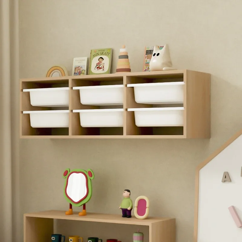 

Children's room toy storage rack wall-mounted wall sorting box locker