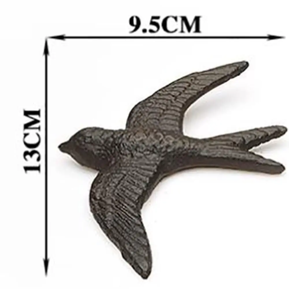 Creative Cast Iron Swallow Cast Iron Ornament Black DIY Decor Swallow Handicrafts Wind Chime Art Statue Garden Courtyard