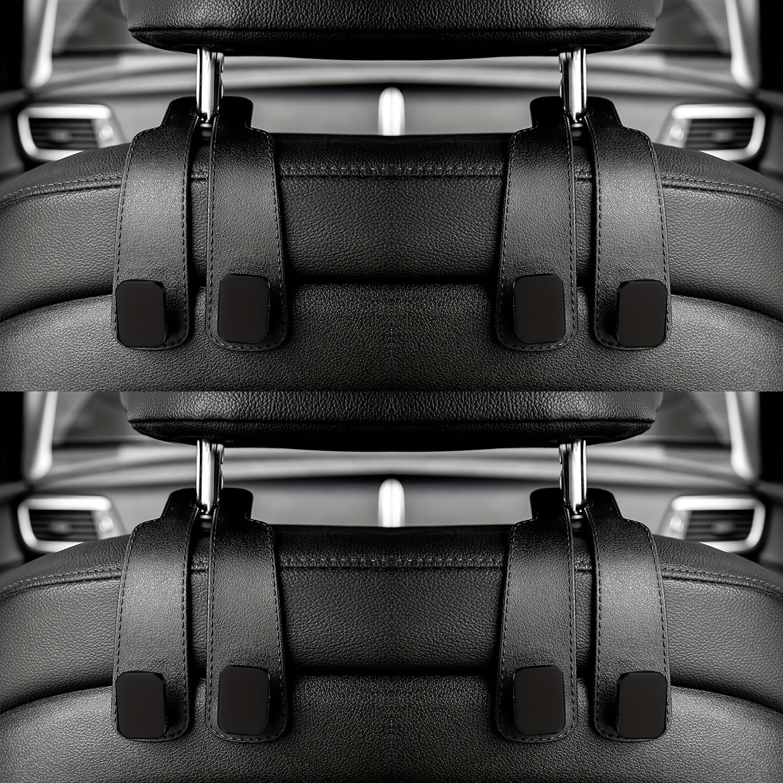 Multifunktionale Auto-Kopfstützenhaken Langlebiger Fahrzeug-Rücksitzhaken zur Organisation und Befestigung von Taschen, Geldbörsen und persönlichen Gegenständen – Detail 2