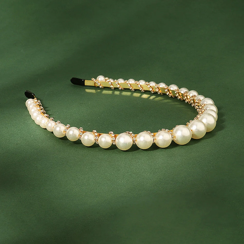 

1Pcs Pearl Headband Handmade Elegant Retro Bridal Hair Hoop Wedding Party Accessories Chic Women Hair Decoration