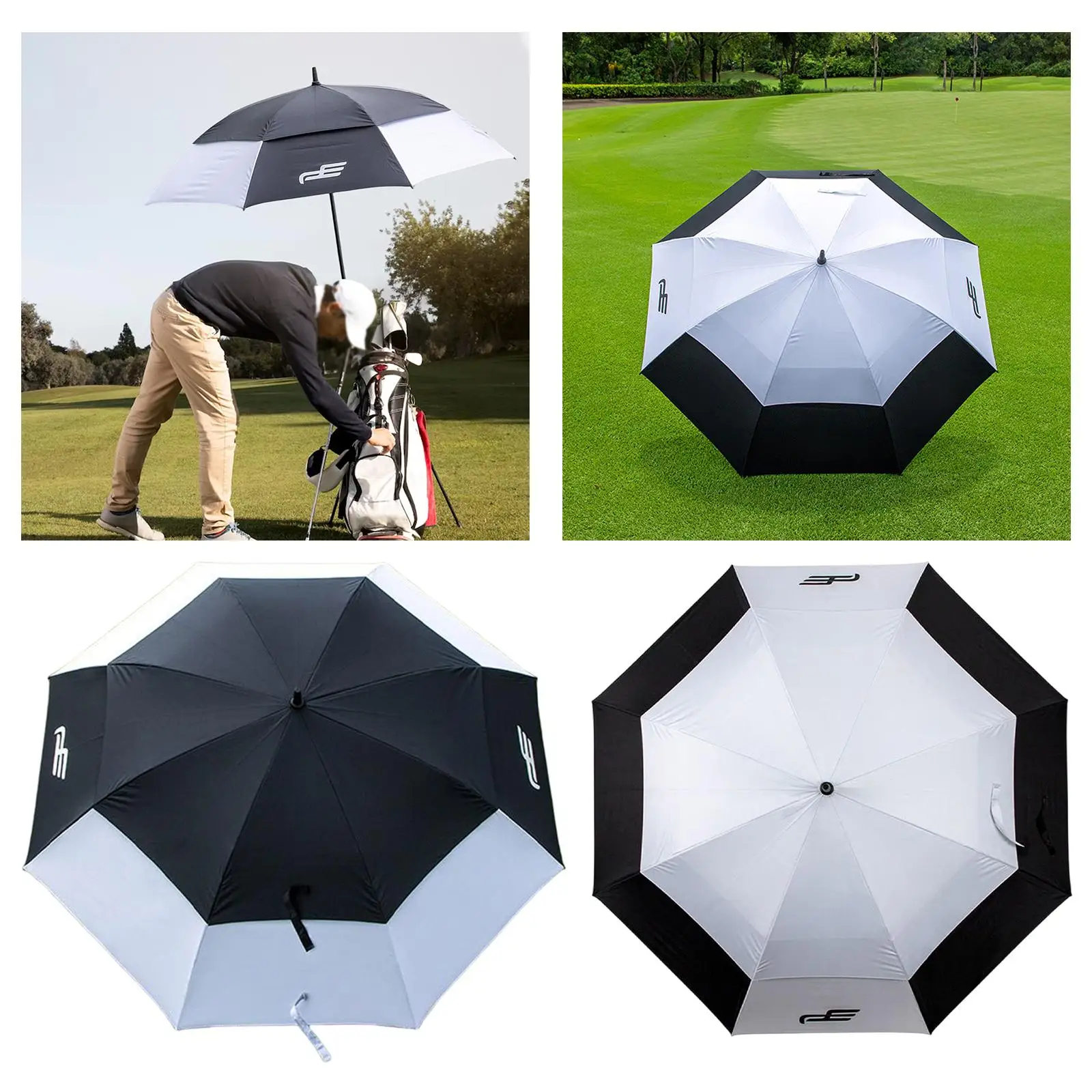 53 inch Golf Umbrella Sun Rain Umbrella Automatic Open Vented with Double Canopy