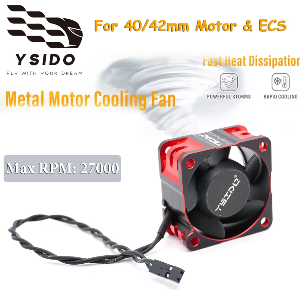 

YSIDO RC Motor Fast Cooling Fan 40x40mm Metal Fan for Traxxas ARRMA Hobbywing Rocket-RC 1/101/8 1/7 RC Car 4074 4068 4274 4268
