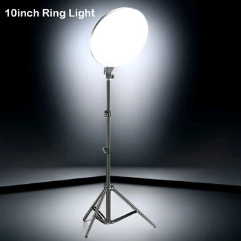 10inch LED Photography Fill Lighting , Tripod Stand Boom Arm Camera Photo Studio Circle…