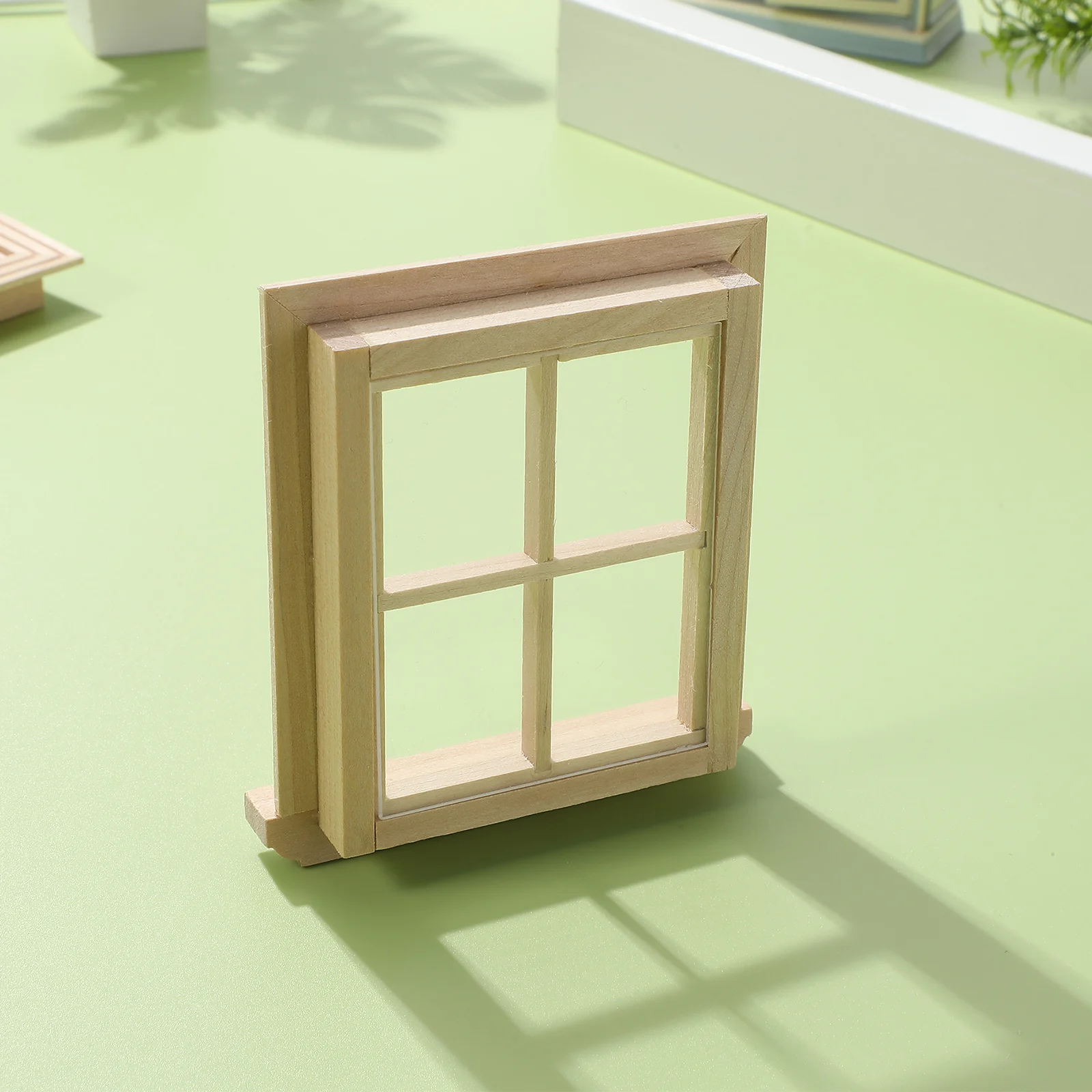 2 stuks miniatuur raamkozijn rustieke kleine meubelornamenten voor huis diy decor kindercadeau 4-raster raam educatief