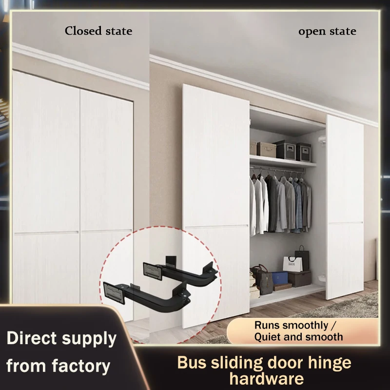 

Overhead Sliding Rail Heavy Duty Outward Opening Bus Door Hinge Damping Buffer Silent 90kg Load For Wardrobe And Cabinet