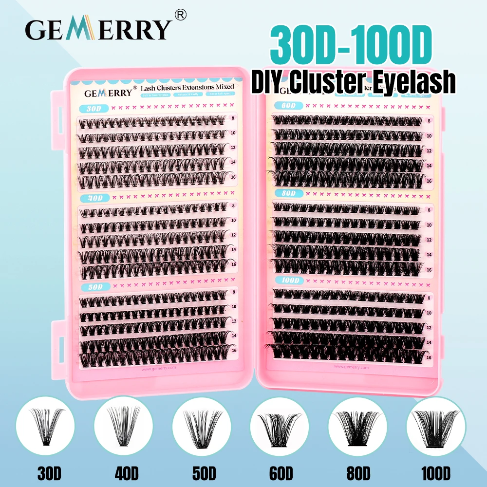 GEMERRY Cluster-Wimpern DIY-Set: Falsche Wimpern-Bündel in Verschiedenen Stilen, Professionelle Make-up-Kosmetik