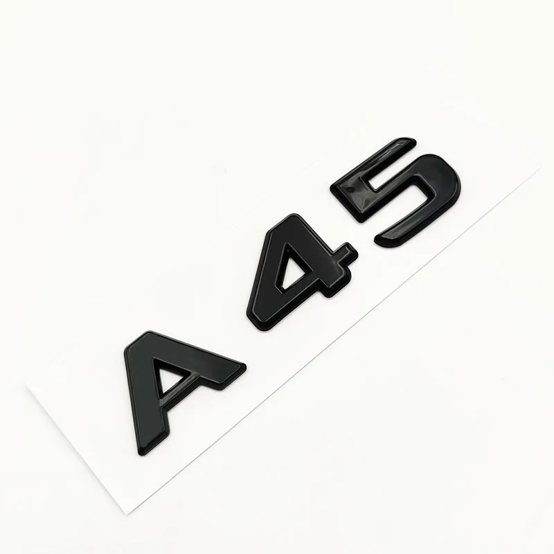 3d ABS Black A 45 Logo A45 Emblem Letters Sticker Nameplate Car Trunk Badge For A45 Accessories