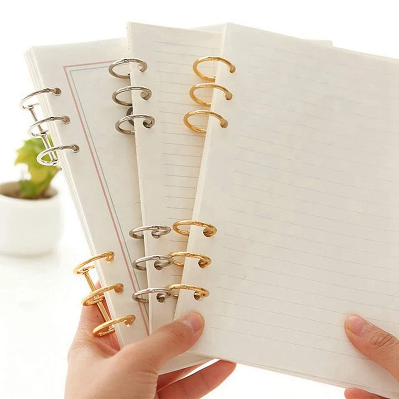 60Pcs 3 Ring Gold Book Rings Leaf Binders Office Book Rings Snap Split Hinged With 20 Mm Inner Diameter Gold Book Rings
