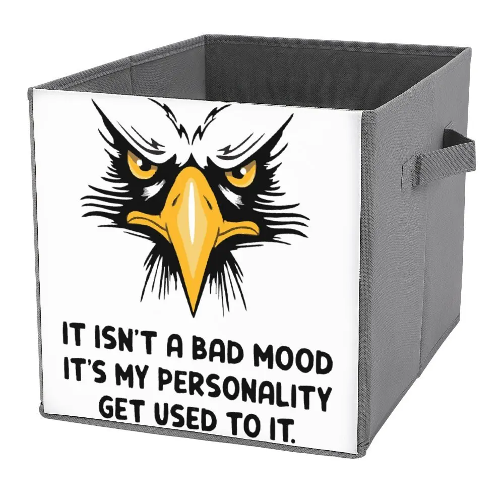 Storage Bins Bad Mood Eagle Attitude Essential Folding Storage Box Organizer Division Convenient Outdoor Storage Casual Graphic