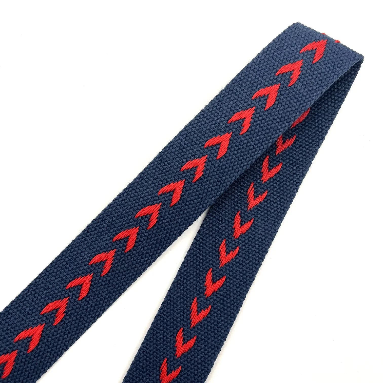 High Quality Polyester Cotton Webbing Strap For Bag 1.5 Inch 38MM Blue/Orange With Red Heart