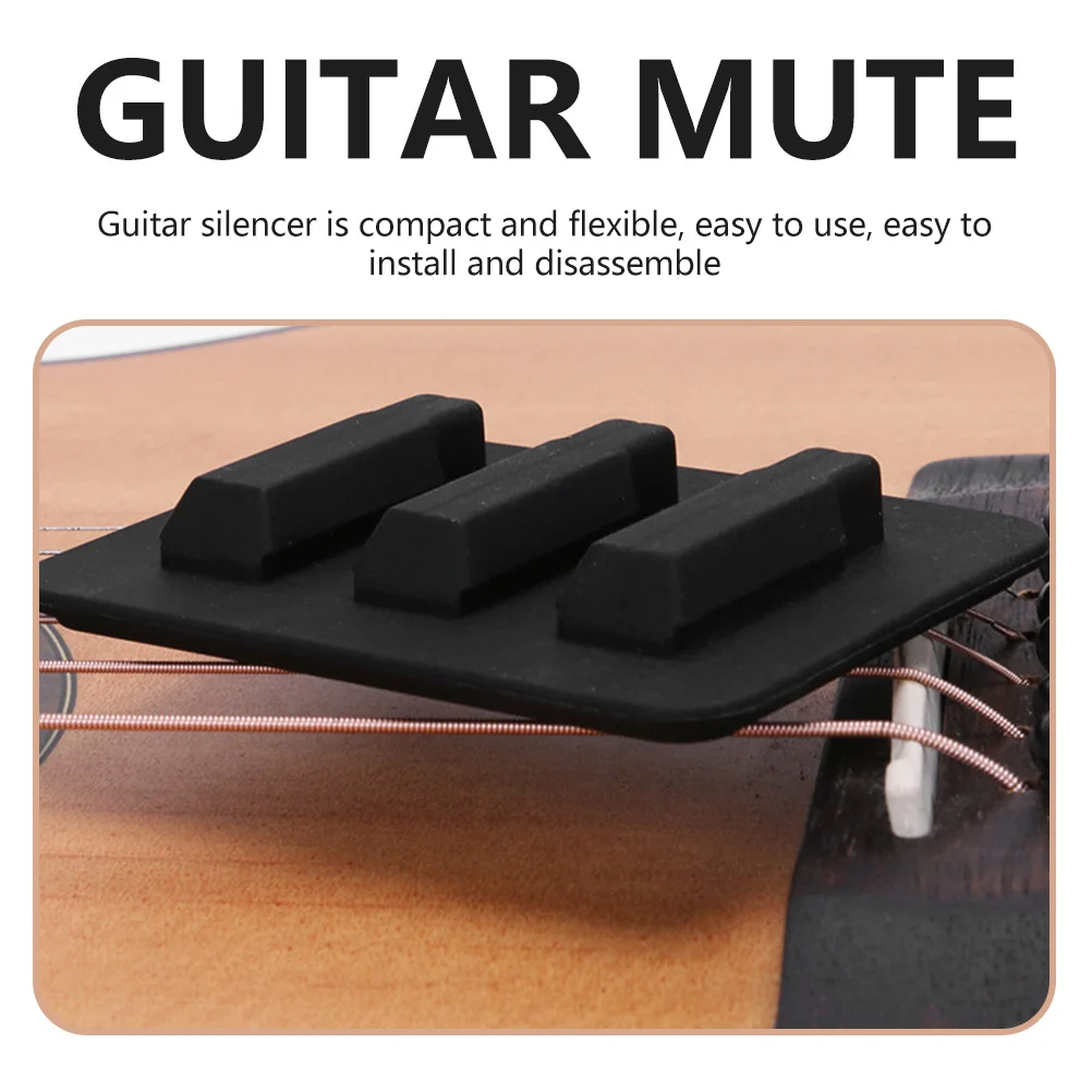 

Practice Mute Silicone Durable Accessory Simple Design Easy Install No Resonance Tool For Quiet Playing Guitar