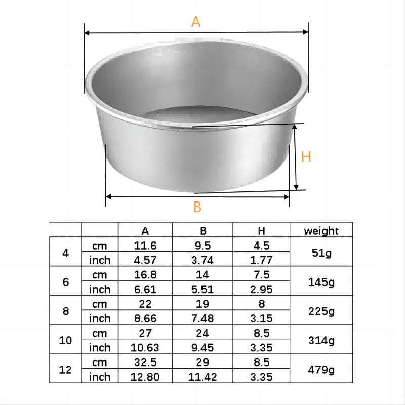 4/6/8/10inch Fixed Base Round Cake Pan Aluminum DIY Cakes Pastry Mould Cheesecake Mould Nonstick Cake Tin Kitchen Tools