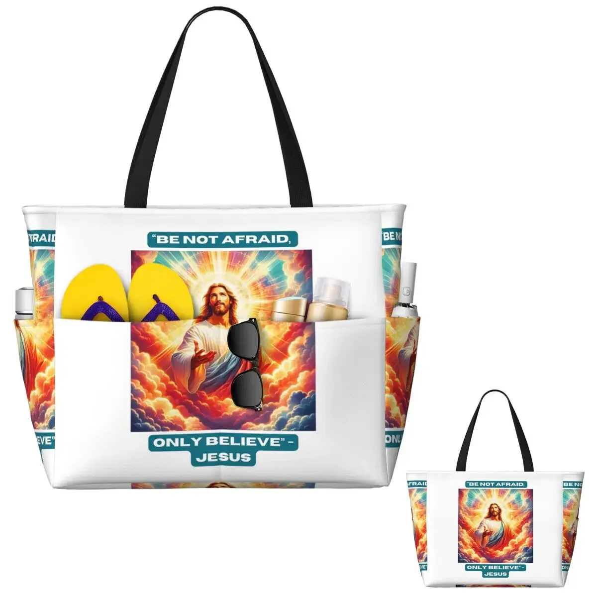 

Jesus Biblical Beach Tote Bag Sport Gym Yoga Duffle Large Tote Bag Women Travel Bag Fitness bag
