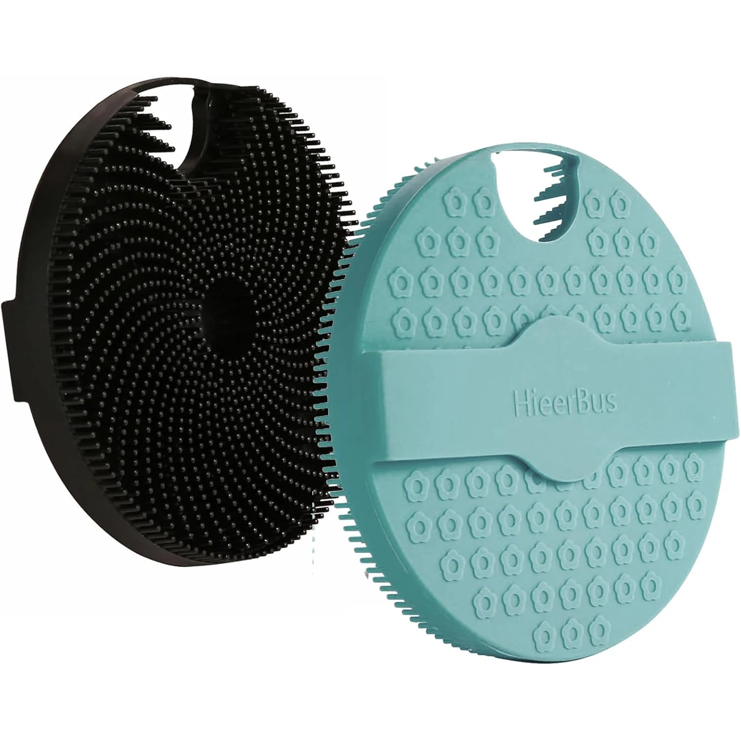 Cepillo de Silicona para Exfoliación Corporal, Paquete de 2, Cepillo Corporal Exfoliante con Correa Antideslizante, Masaje Exfoliante Eficaz para la Ducha