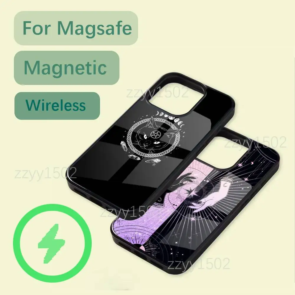 

Witch Cat Magic Phone Case For iPhone 17,16,15,14,13,12,11,Pro,Max,Plus,Mini,SE4,E Magsafe Wireless Charging